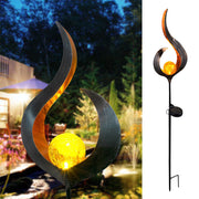 LED Solar Flame Light Metal LED Garden Light Flame Effect Lamp Waterproof Outdoor Lights Landscape Lights Solar Decorative Light