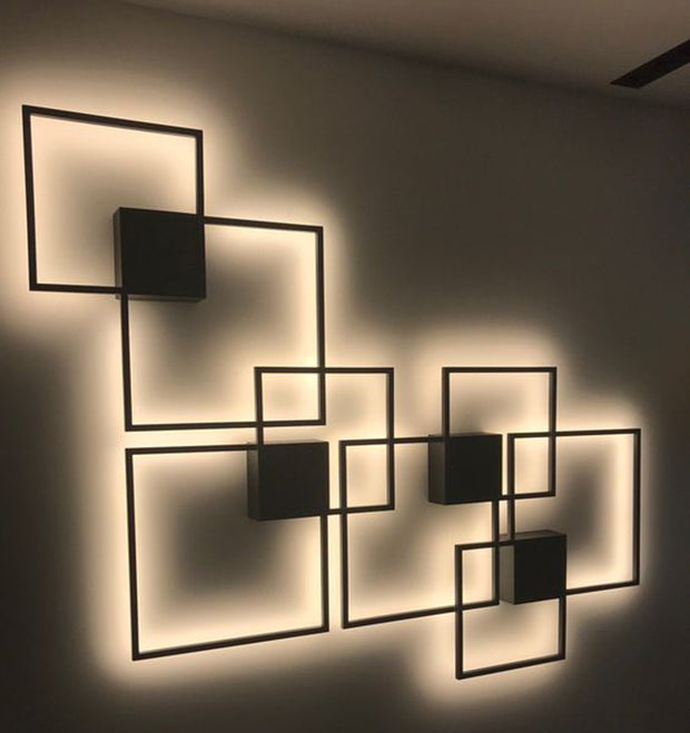 Simple geometric line LED shape wall light