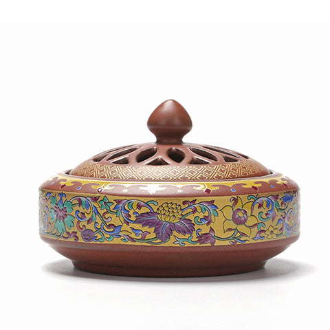 Ceramic Cloisonne Incense Burner, Backward Incense Burner, Incense Channel Enamel