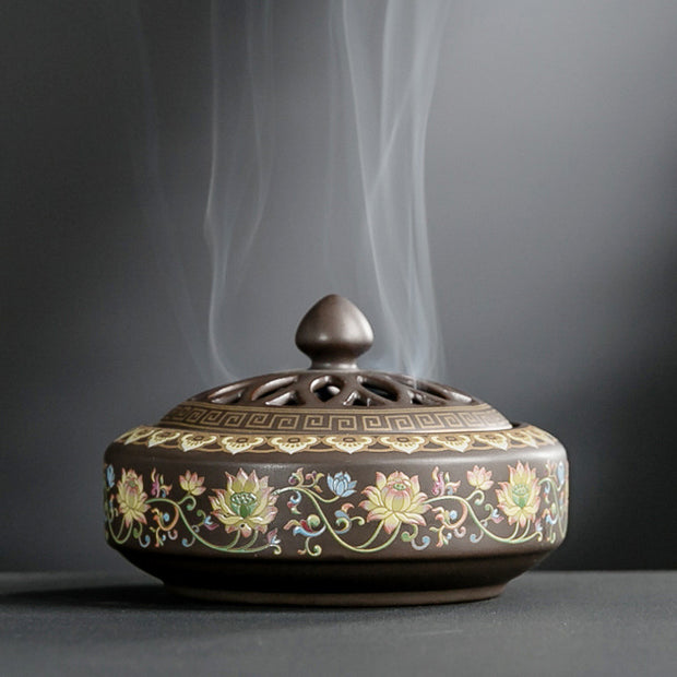 Ceramic Cloisonne Incense Burner, Backward Incense Burner, Incense Channel Enamel