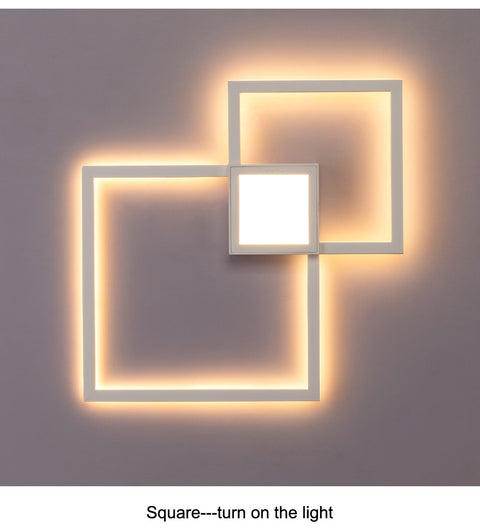 Simple geometric line LED shape wall light