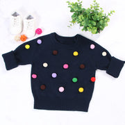 Cardigan Girls Winter Kids Sweater Balls Design Baby Knitted Cardigans Casual Toddler Boys Sweater Woolen Fleece Girls Sweater