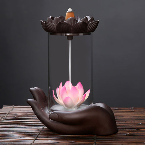 Backflow ceramic incense burner