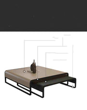 Telescopic Household Iron Art Leather Face Rectangular Coffee Table