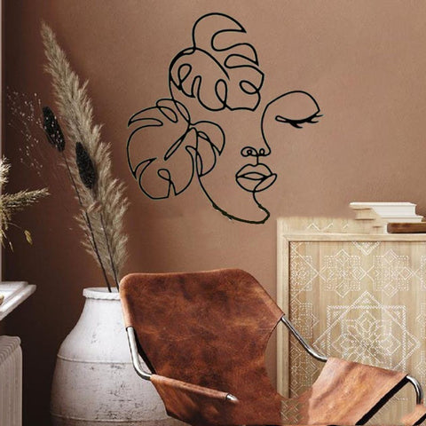 Iron Art Face Line Silhouette Home Interior Wall Decoration Painting Ornaments