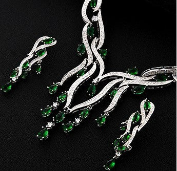 New Crystal Jewelry Zircon Jewelry Set Tassel Pendant